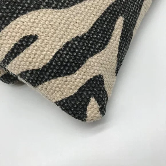 Bhrayna Zebra Design Fold Over Cotton & Leather Clutch - Picture 7 of 10